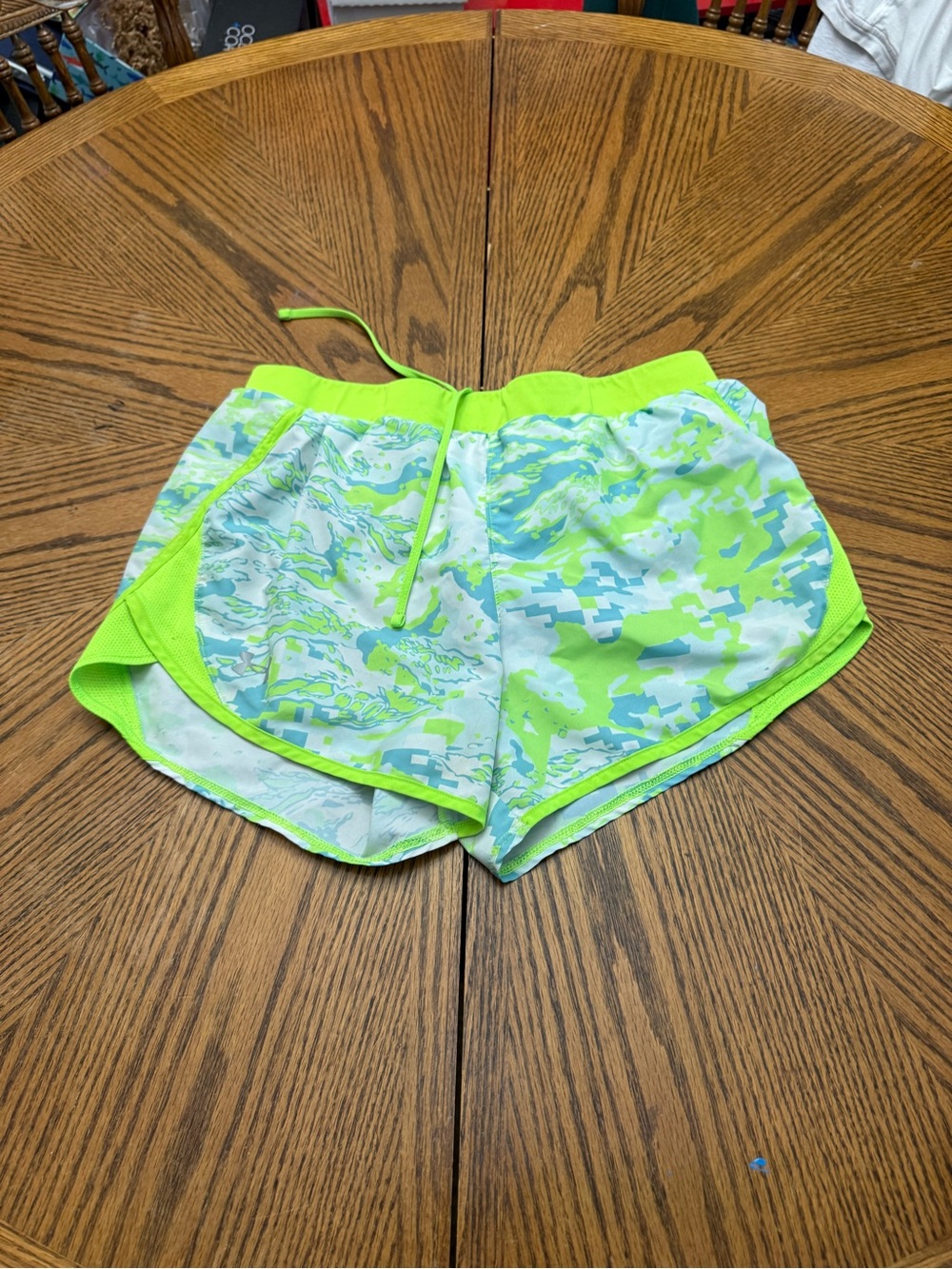 Under Armour Neon Lime Camo Running Shorts
